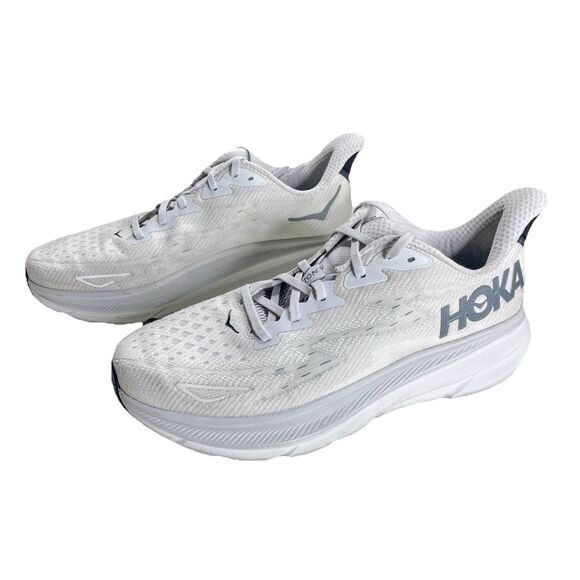 Hoka One One Clifton 9 Mens Running Shoes White Gray Size 11 D Athletic Sneakers main image 7